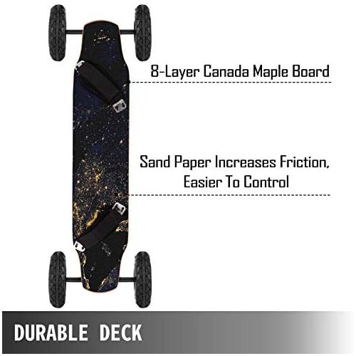  Happybuy Mountainboard 39 inches Cross Country Skateboard All Terrain Skateboard Longboard with Bindings for Cruising and Downhill