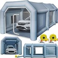 Happybuy Inflatable Paint Booth 26x15x10ft with 2 Blowers Inflatable Spray Booth with Filter System Portable Car Paint Booth for Car Parking Tent Workstation