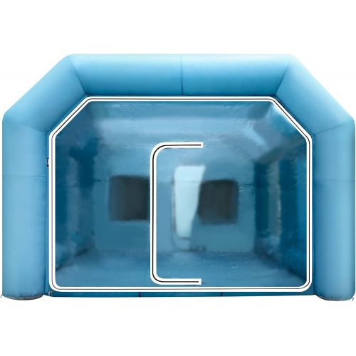  Happybuy Inflatable Paint Booth 26x15x10ft with 2 Blowers Inflatable Spray Booth with Filter System Portable Car Paint Booth for Car Parking Tent Workstation