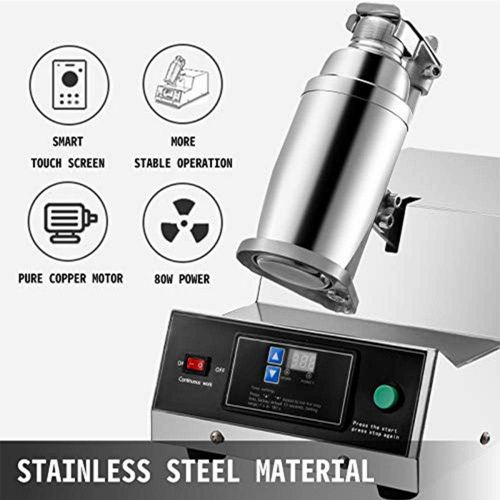  Happybuy 120W 110V Electric Milk Tea Shaker Machine 400rmin Double Frame Auto Stainless Steel for Restaurant, 35x12x14 Inch, Sliver