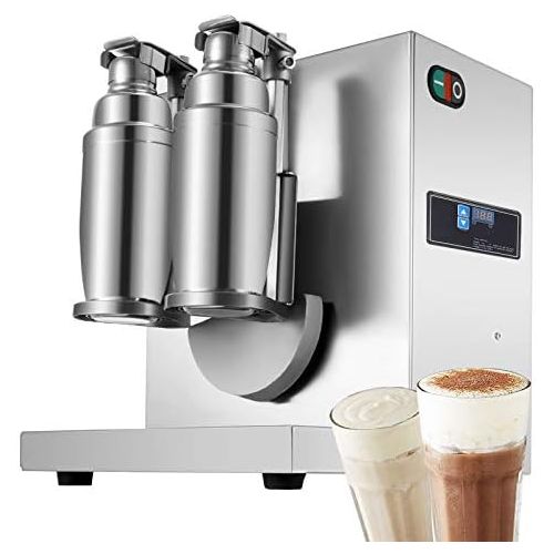  Happybuy 120W 110V Electric Milk Tea Shaker Machine 400rmin Double Frame Auto Stainless Steel for Restaurant, 35x12x14 Inch