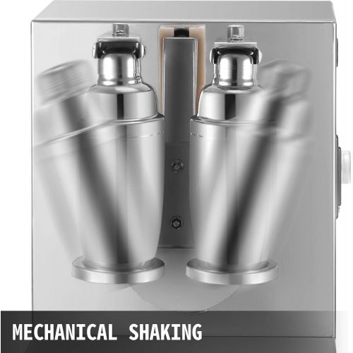  Happybuy 120W 110V Electric Milk Tea Shaker Machine 400rmin Double Frame Auto Stainless Steel for Restaurant, 35x12x14 Inch
