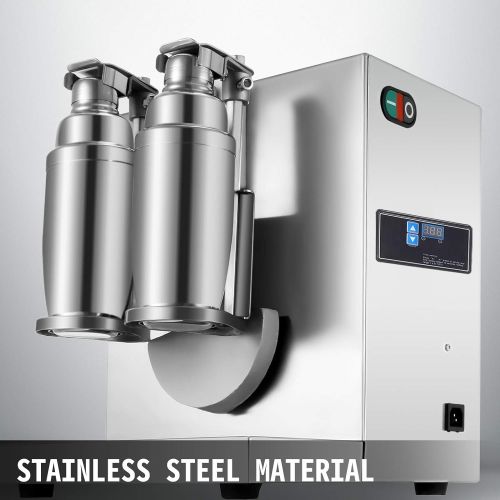  Happybuy 120W 110V Electric Milk Tea Shaker Machine 400rmin Double Frame Auto Stainless Steel for Restaurant, 35x12x14 Inch