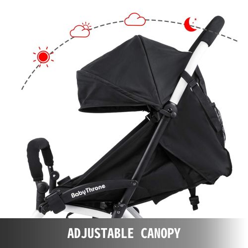  VEVOR 2 in 1 Portable Baby Stroller Lightweight Folding Stroller for 6 Month and Up to 15KG Baby Travel System Mini Infant Carriage Folding Pushchair Small Foldable Stroller (Light