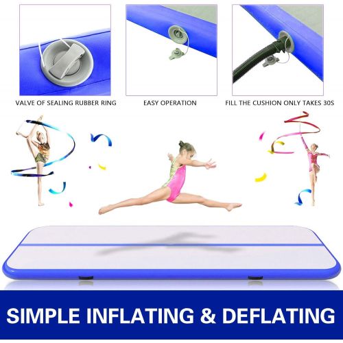  Happybuy 10 x 3.3 Air Track Tumbling Mat Inflatable Gymnastic Mat Air Floor Mat with Electric Air Pump for HomeCheerleadingTrainingKungfuYogaParkourWater