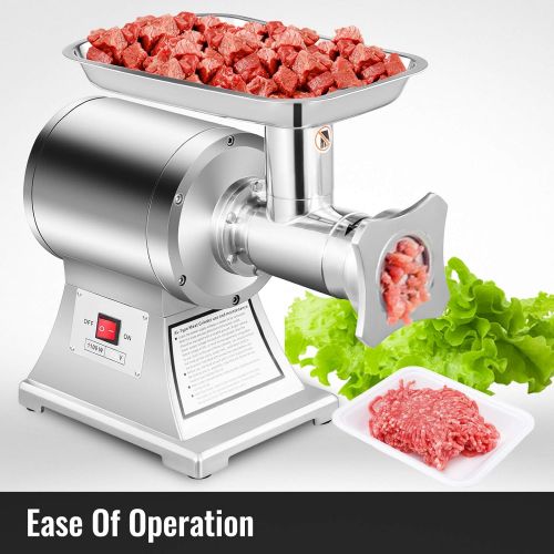  Happybuy 1.5HP1100W Meat Grinder Stainless Steel 220 RPM Electric Meat Grinder Commercial Sausage Stuffer Maker Maker for Industrial and Home Use (1100W)