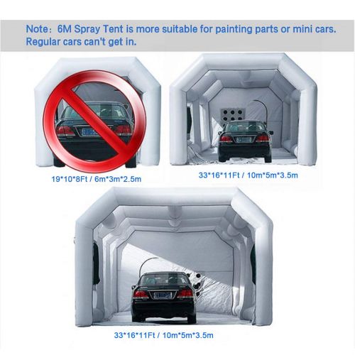  Happybuy SILIVN 26x13x10Ft Mobile Inflatable Paint Spray Booth Tent Portable Car Workstation (with 2 Blower)