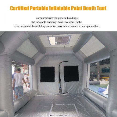  Happybuy SILIVN 26x13x10Ft Mobile Inflatable Paint Spray Booth Tent Portable Car Workstation (with 2 Blower)