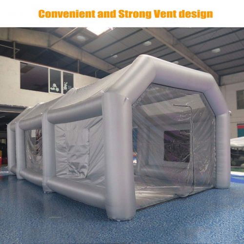  Happybuy SILIVN 26x13x10Ft Mobile Inflatable Paint Spray Booth Tent Portable Car Workstation (with 2 Blower)