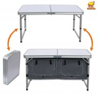 Happybuy Strong Camel Portable Aluminum Camping Folding Picnic Kitchen Table wCarry Handle and Storage