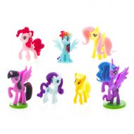 /HappykidsShop 7 psc My little pony Mini figures toys kinder party favor birthday cupcake toppers cartoon miniature surprise baby, Figurine birthday