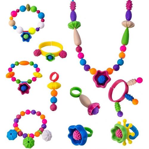  [아마존베스트]Snap Pop Beads Girls Toy - Happytime 180 Pieces DIY Jewelry Kit Fashion Fun for Necklace Ring Bracelet Art Crafts Toys for 3, 4, 5, 6, 7 ,8 Year Old Kids Girls