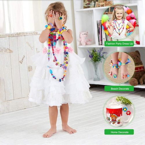  [아마존베스트]Snap Pop Beads Girls Toy - Happytime 180 Pieces DIY Jewelry Kit Fashion Fun for Necklace Ring Bracelet Art Crafts Toys for 3, 4, 5, 6, 7 ,8 Year Old Kids Girls