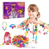 Happytime Snap Pop Beads Girls Toy 300 Pieces DIY Jewelry Kit Fashion Fun for Necklace Ring Bracelet Art Crafts Toys for 3, 4, 5, 6, 7 ,8 Year Old Kids Girls: Toys & Games