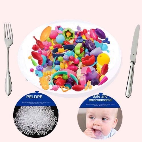  Happytime Snap Pop Beads Girls Toy 300 Pieces DIY Jewelry Kit Fashion Fun for Necklace Ring Bracelet Art Crafts Toys for 3, 4, 5, 6, 7 ,8 Year Old Kids Girls: Toys & Games