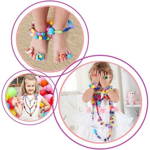  Happytime Snap Pop Beads Girls Toy 300 Pieces DIY Jewelry Kit Fashion Fun for Necklace Ring Bracelet Art Crafts Toys for 3, 4, 5, 6, 7 ,8 Year Old Kids Girls: Toys & Games