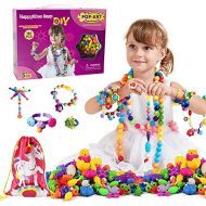 Happytime Snap Pop Beads Girls Toy 180 Pieces DIY Jewelry Marking Kit Fashion Fun for Necklace Ring Bracelet Art Kids Crafts Birthday Fun Gifts Toys for 3, 4, 5, 6, 7 ,8 Year Old K