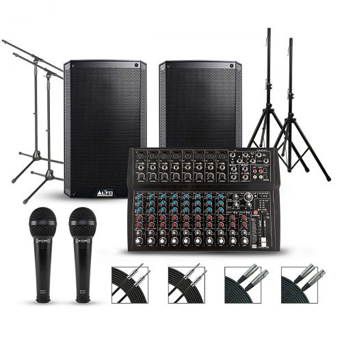  Harbinger L1402FX 14-channel Mixer with Alto Truesonic 2 Series Complete PA Package