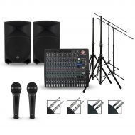 Harbinger Complete PA Package with L2402 Mixer and Mackie Thump Speakers