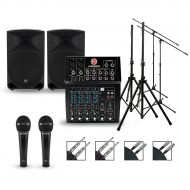 Harbinger Complete PA Package with L802 Mixer and Mackie Thump Speakers
