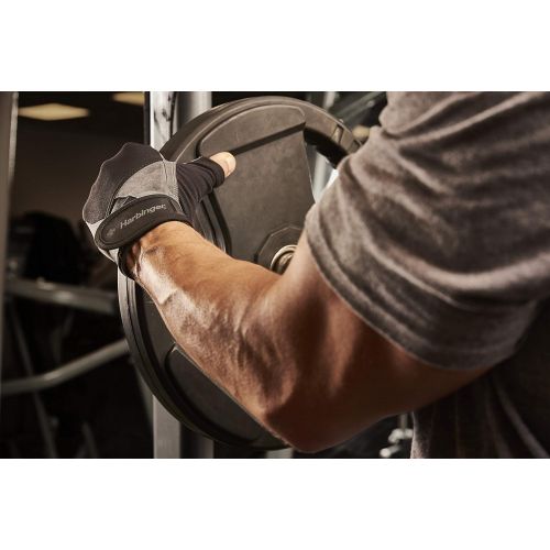  [아마존베스트]Harbinger Men’s BioFlex Elite Wristwrap Weightlifting Gloves with Padded Leather Palm (1 Pair)