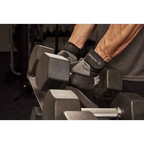  [아마존베스트]Harbinger Men’s BioFlex Elite Wristwrap Weightlifting Gloves with Padded Leather Palm (1 Pair)