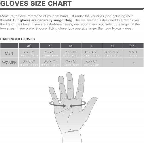  [아마존베스트]Harbinger Training Grip Non-Wristwrap Weightlifting Gloves with TechGel-Padded Leather Palm (Pair)