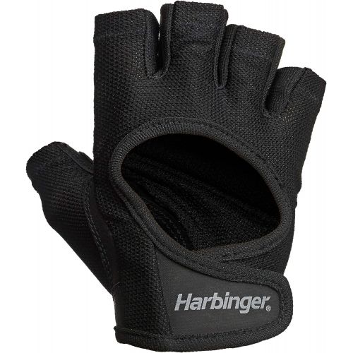  [아마존베스트]Harbinger Womens Power Weightlifting Gloves with StretchBack Mesh and Leather Palm (1 Pair)