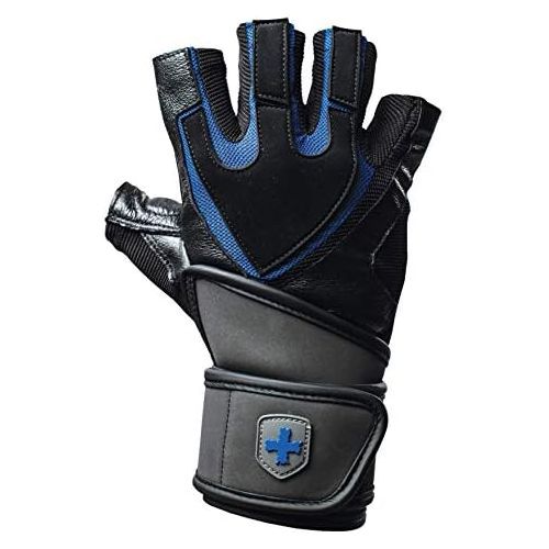  [아마존베스트]Harbinger Training Grip Wristwrap Weightlifting Gloves with TechGel-Padded Leather Palm (Pair)
