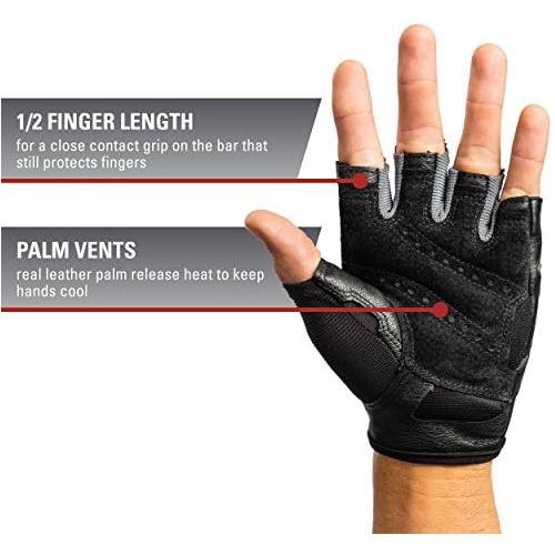  [아마존베스트]Harbinger Pro Non-Wristwrap Weightlifting Gloves with Vented Cushioned Leather Palm (Pair)
