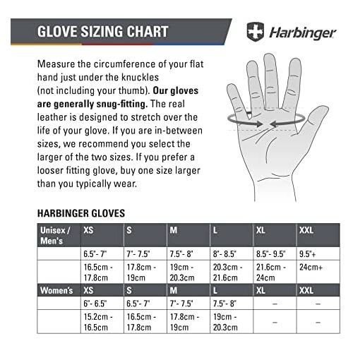  Harbinger Womens Power Weightlifting Gloves with StretchBack Mesh and Leather Palm (1 Pair)