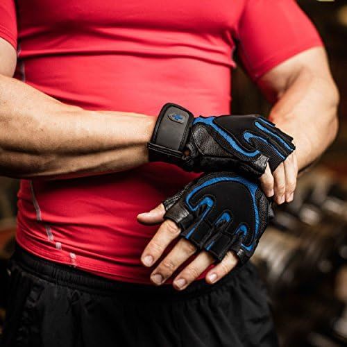  Harbinger Training Grip Non-Wristwrap Weightlifting Gloves with TechGel-Padded Leather Palm (Pair)