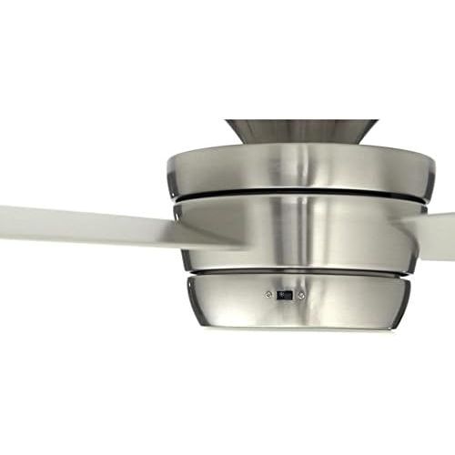  [아마존베스트]Harbor Breeze Mazon 44-in Brushed Nickel Flush Mount Indoor Ceiling Fan with Light Kit and Remote (3-Blade)