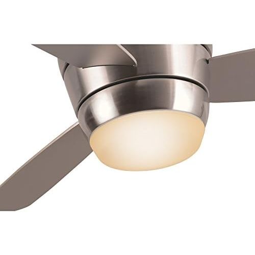  [아마존베스트]Harbor Breeze Mazon 44-in Brushed Nickel Flush Mount Indoor Ceiling Fan with Light Kit and Remote (3-Blade)