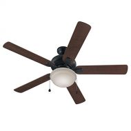 Harbor Breeze Caratuk River 52-in Bronze Downrod or Flush Mount Indoor Ceiling Fan with Light Kit