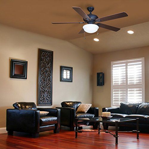  Harbor Breeze Caratuk River 52-in Bronze Downrod or Flush Mount Indoor Ceiling Fan with Light Kit