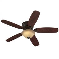 Harbor Breeze 40305 Pawtucket 52-in Oil Rubbed Bronze Indoor Flush Mount Ceiling Fan with Light Kit and Remote