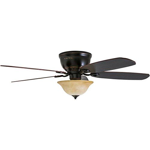  Harbor Breeze 40305 Pawtucket 52-in Oil Rubbed Bronze Indoor Flush Mount Ceiling Fan with Light Kit and Remote