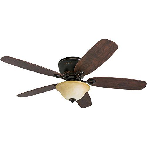  Harbor Breeze 40305 Pawtucket 52-in Oil Rubbed Bronze Indoor Flush Mount Ceiling Fan with Light Kit and Remote