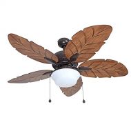Harbor Breeze Waveport 52-in Weathered Bronze IndoorOutdoor Downrod Mount Ceiling Fan with Light Kit