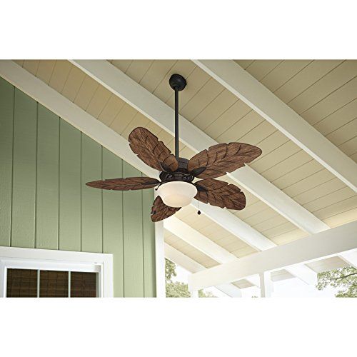  Harbor Breeze Waveport 52-in Weathered Bronze IndoorOutdoor Downrod Mount Ceiling Fan with Light Kit