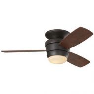 Harbor Breeze HB Mazon 44-in Bronze Flush Mount Indoor Ceiling Fan w/ Light Kit, Remote