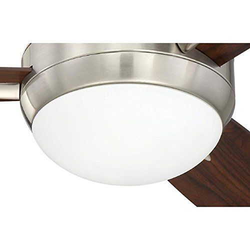  Harbor Breeze Beach Creek 44-in Brushed Nickel Integrated LED Indoor Downrod Or Close Mount Ceiling Fan with Light Kit and Remote