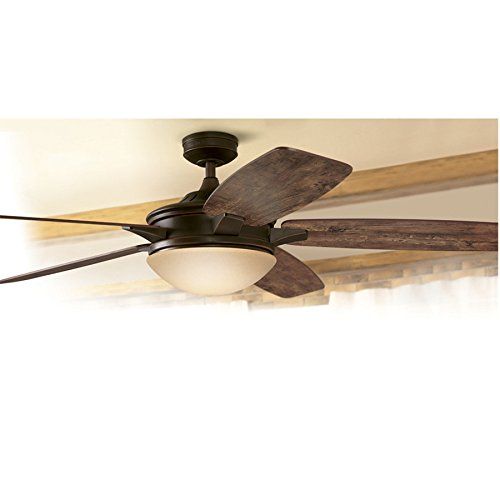  Harbor Breeze Kingsbury 70-in Oil rubbed bronze Indoor Downrod Mount Ceiling Fan with Light Kit and Remote