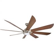 Harbor Breeze Hydra 70-in Brushed Nickel LED Indoor Downrod Mount Ceiling Fan with Light Kit and Remote (8-Blade)