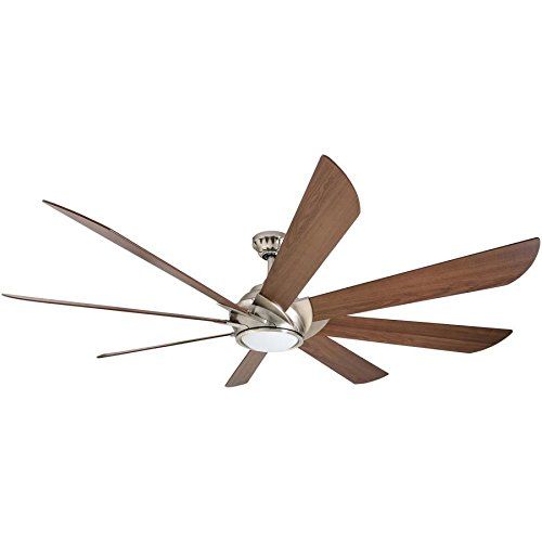  Harbor Breeze Hydra 70-in Brushed Nickel LED Indoor Downrod Mount Ceiling Fan with Light Kit and Remote (8-Blade)