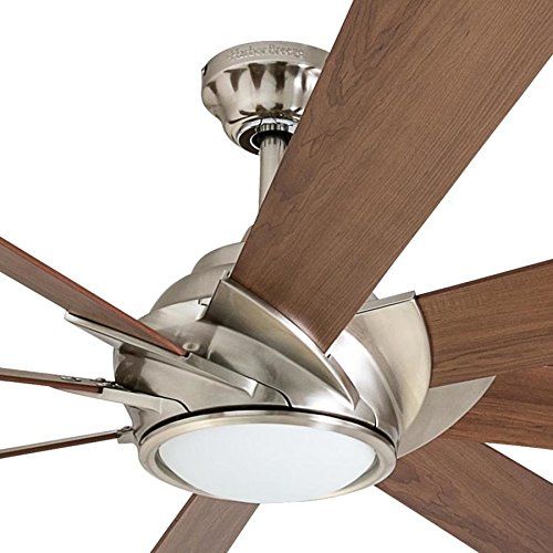  Harbor Breeze Hydra 70-in Brushed Nickel LED Indoor Downrod Mount Ceiling Fan with Light Kit and Remote (8-Blade)