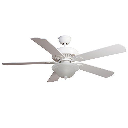  Harbor Breeze 52-in White Downrod or Close Mount Ceiling Fan with Light Kit and Remote Control