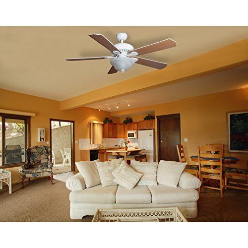  Harbor Breeze 52-in White Downrod or Close Mount Ceiling Fan with Light Kit and Remote Control