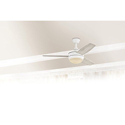  Harbor Breeze Beach Creek 44-in White Integrated Led Indoor Downrod Or Close Mount Ceiling Fan with Light Kit and Remote (3-Blade)